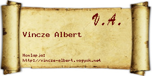 Vincze Albert névjegykártya