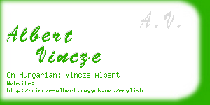 albert vincze business card